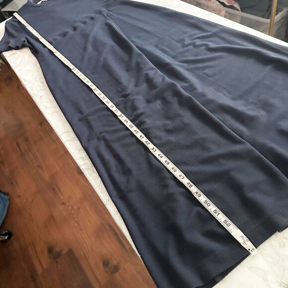 Sara Campbell Navy Wrap Mock Neck Short Sleeve Maxi Dress women's size large - Picture 12 of 12